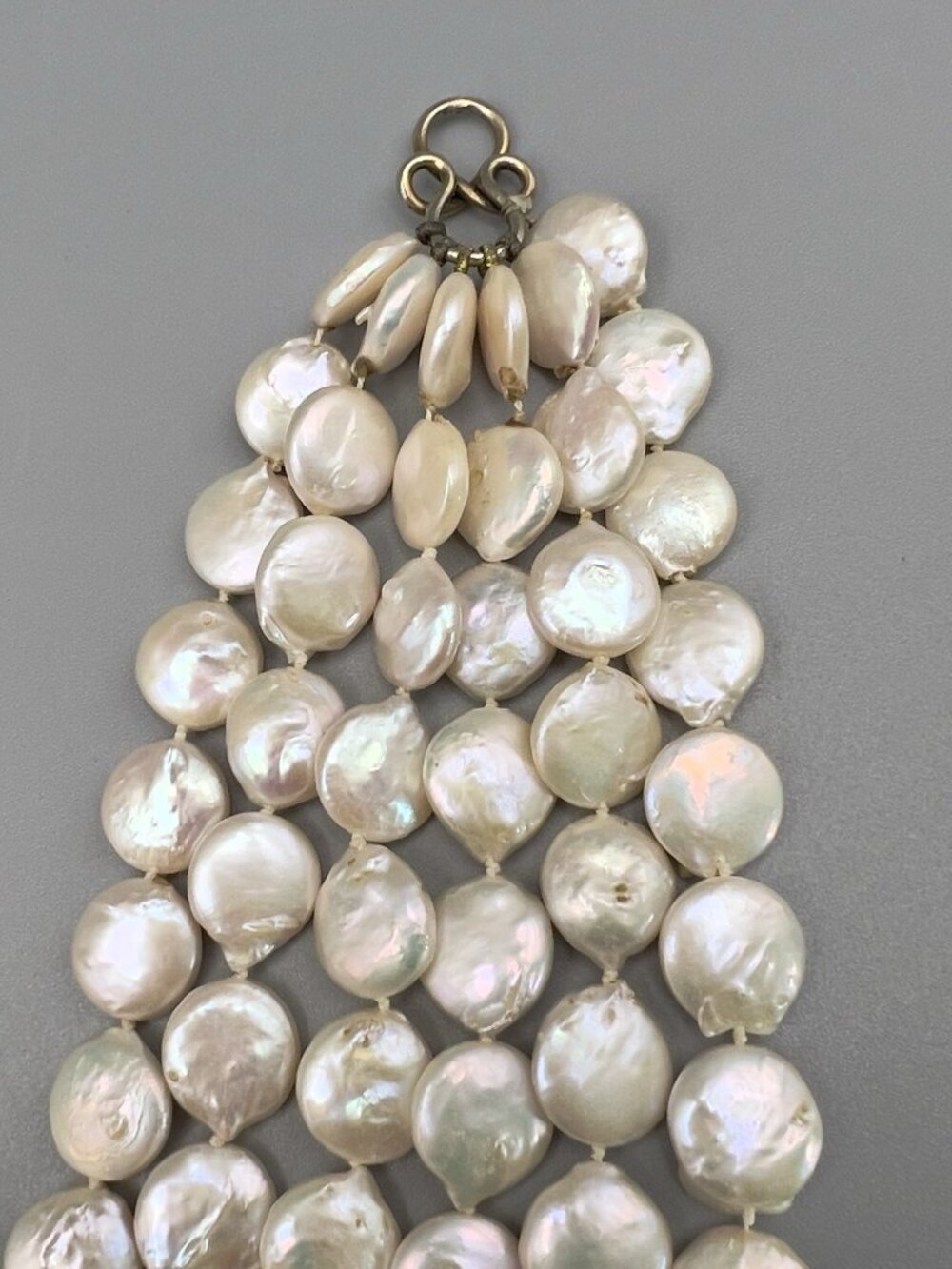 Vintage Six Strand Coin Pearl Necklace - Picture 6 of 12
